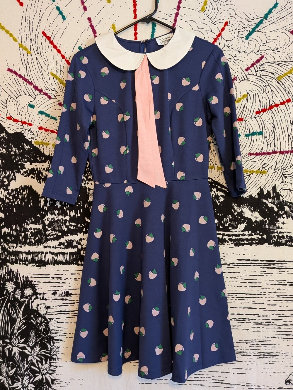 Novelty Print Strawberry Twee Shirt Fit and Flare Dress